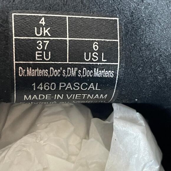Dr. Martens 1460 Pascal Black Floral Boots Size 6 Doc Martens Flower Combat Punk - Picture 8 of 9
